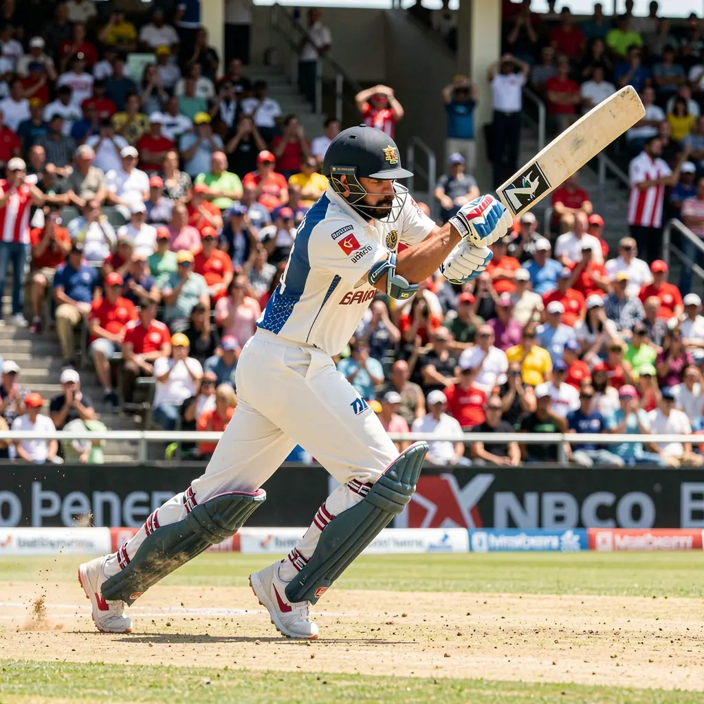 Professional cricket batsman playing an aggressive shot in a packed stadium showcasing live match action and betting excitement with 786JL BET in Bangladesh